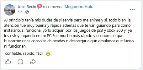 Reseña de Jose Recio en Facebook