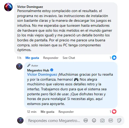 Reseña de Victor Dominguez en Facebook